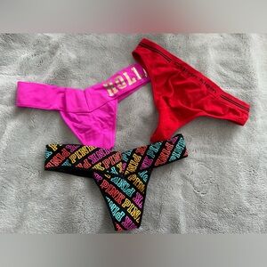 3 x Calvin Klein and PINK Thongs